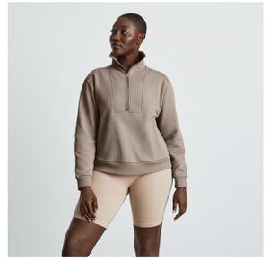 Everlane Track Half Zip in Burnt Sugar - Small